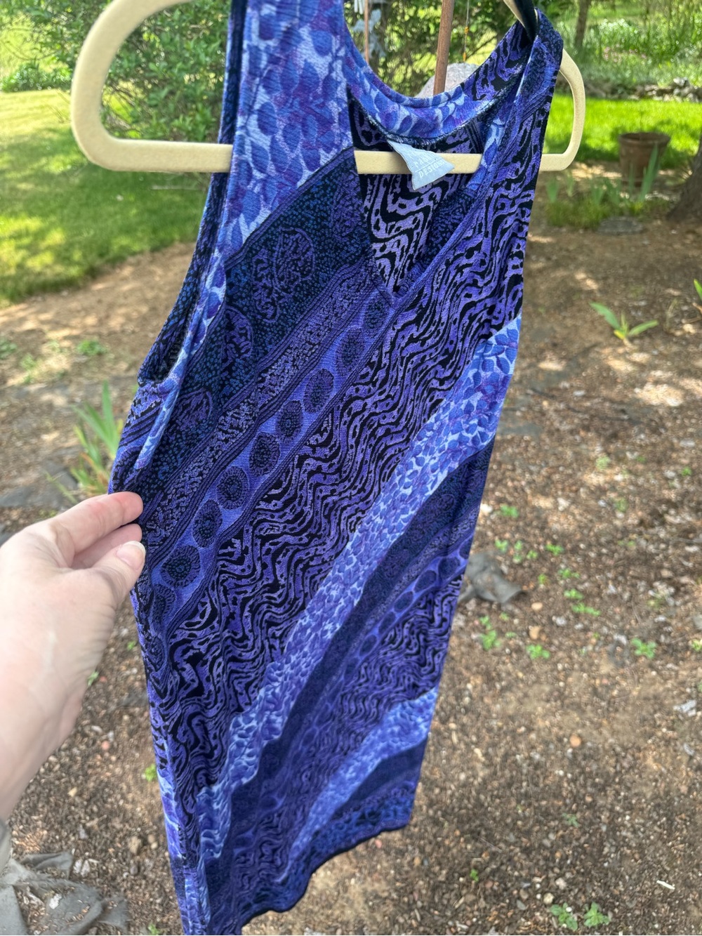 Rabbit Rabbit Rabbit Designs Sleeveless Purple Patterned Maxi - Picture 7 of 12